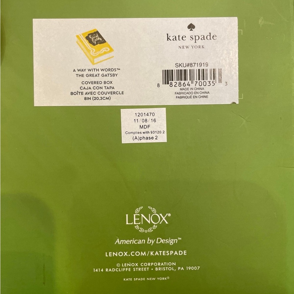 Kate Spade Green Covered Box - Picture 2 of 6